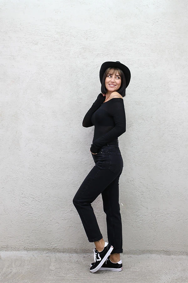 PUSH UP MOM JEAN - FÜME