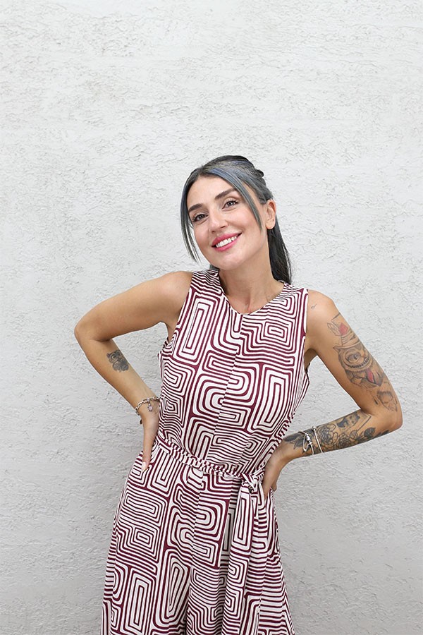 GEOMETRİK DESEN BOL PAÇA TULUM 