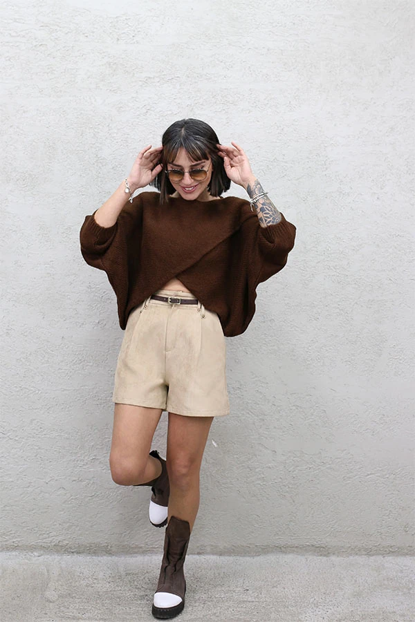 ÇAPRAZ TRİKO - KAHVE