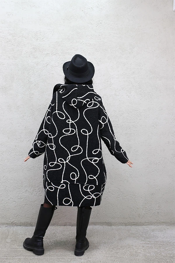 SUZİNELİ KAPŞONLU UZUN HIRKA KAP