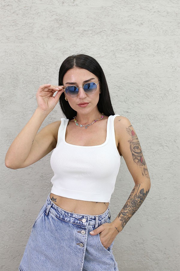 CROP ATLET BEYAZ