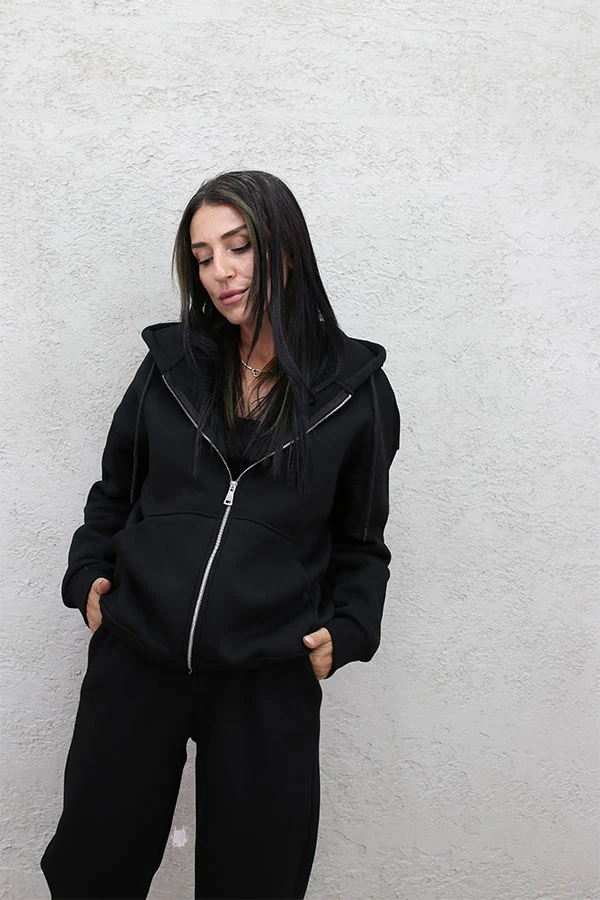 OVERSIZE FERMUARLI SWEAT