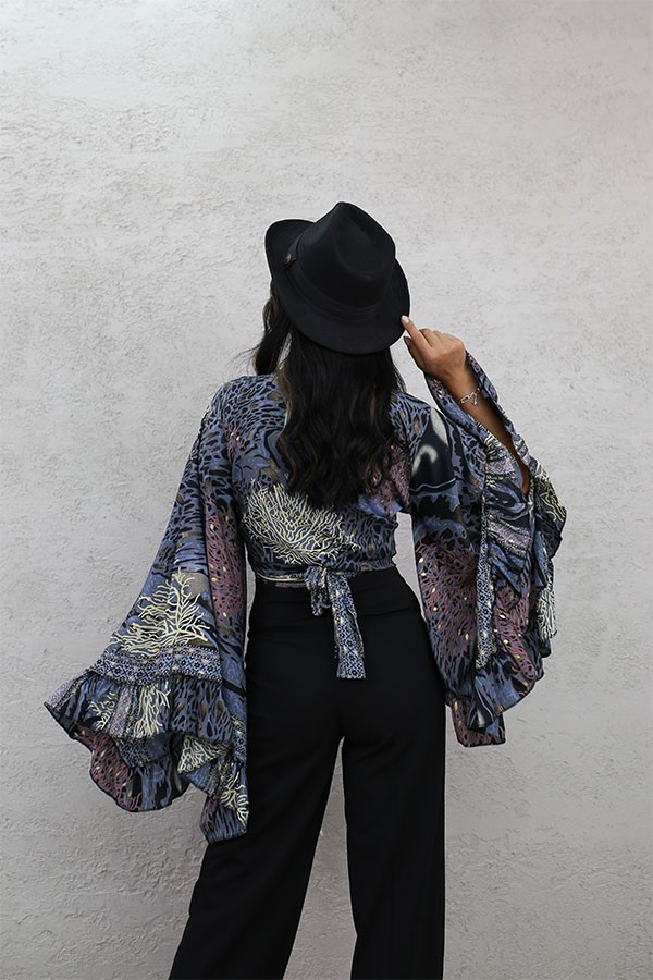 DESENLİ BOLERO GRİ SİYAH