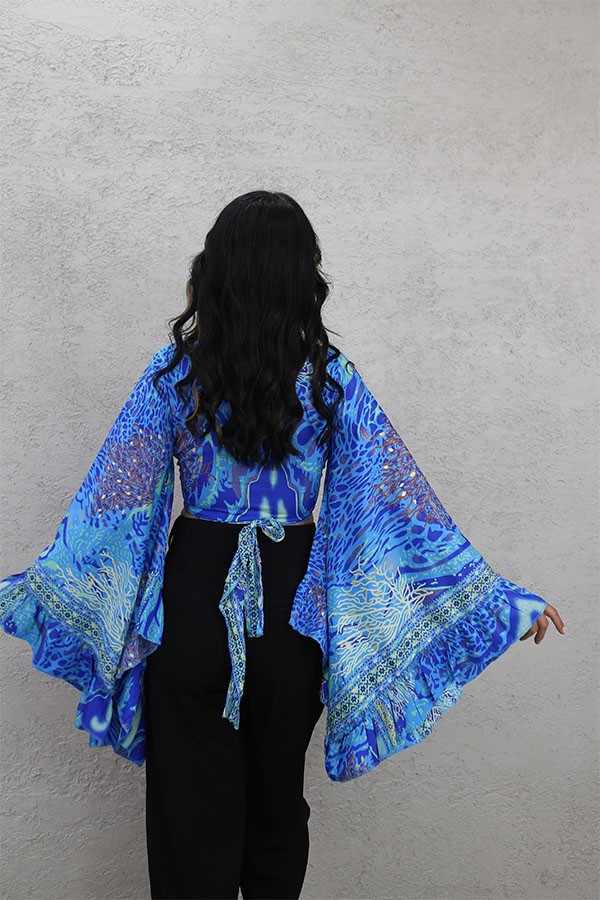 DESENLİ BOLERO SAKS MİNT