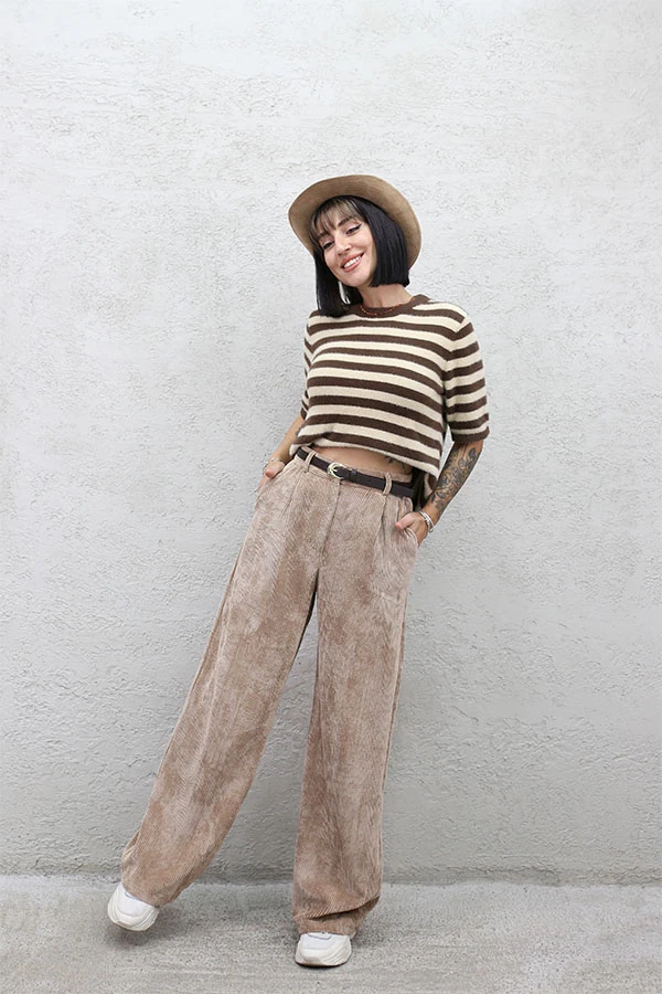 BOL PAÇA KADİFE PANTOLON