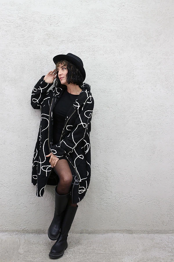 SUZİNELİ KAPŞONLU UZUN HIRKA KAP