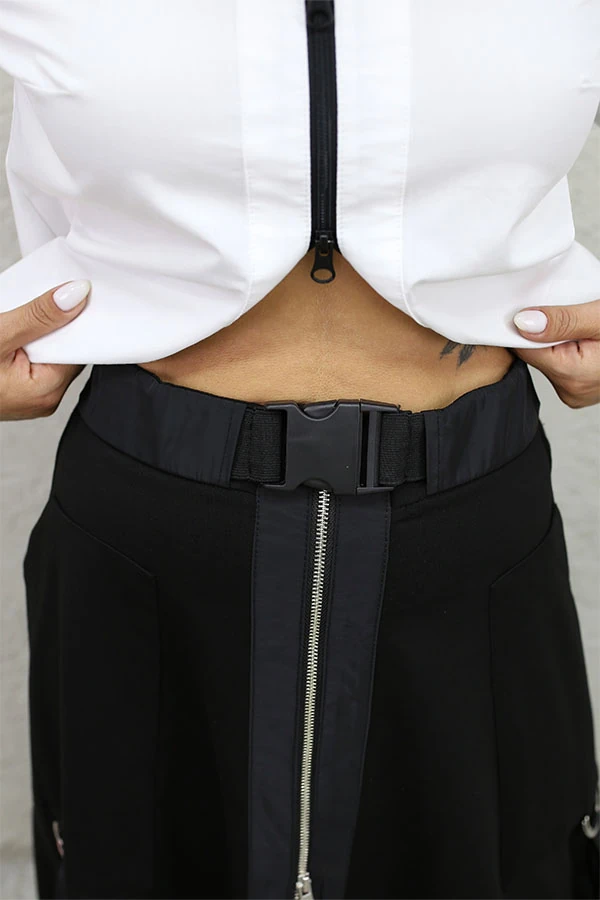 PALASKA DETAY ÇİFT FERMUAR ETEK