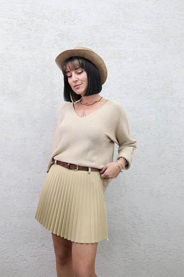 PLİSELİ ŞORTLU KISA ETEK