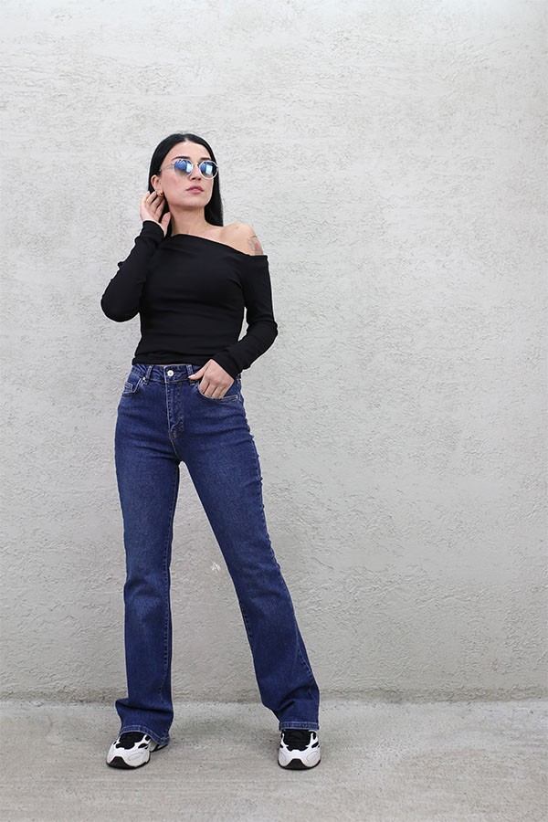 STRECH İSPANYOL PAÇA JEAN DARK BLUE