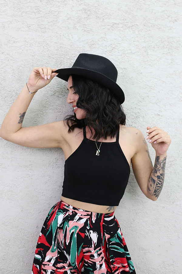 TWST CROP ATLET SİYAH