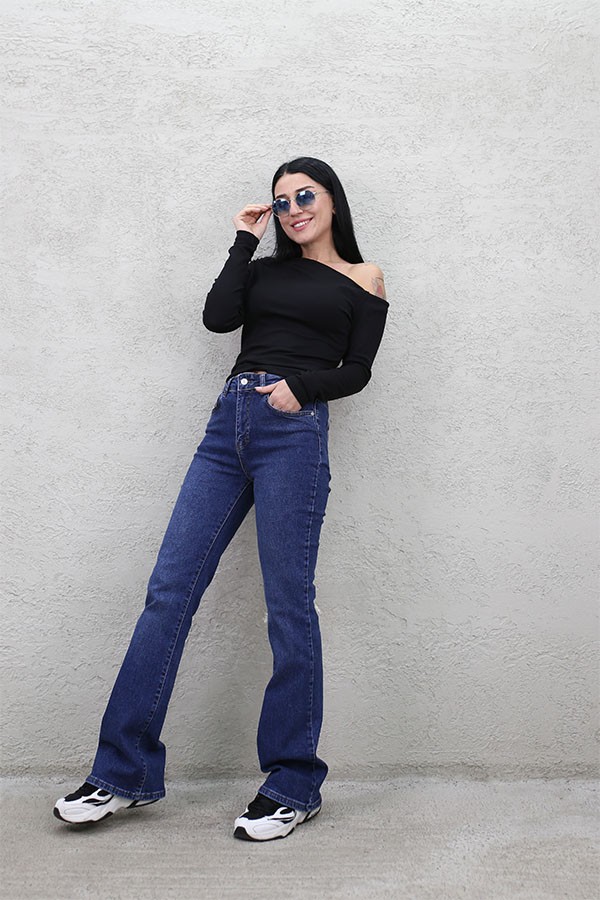 STRECH İSPANYOL PAÇA JEAN DARK BLUE