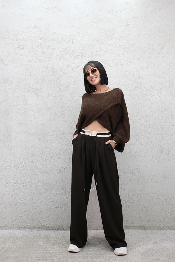 PİLELİ VE TÜNELLİ BOL PAÇA PANTOLON