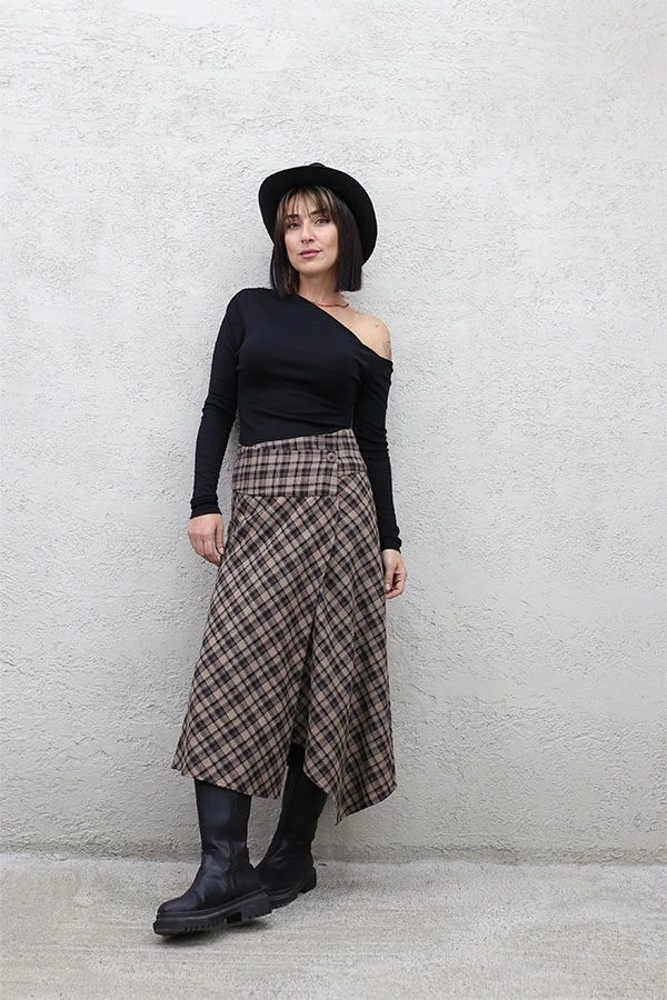 ASİMETRİK EKOSE ETEK - KAHVE