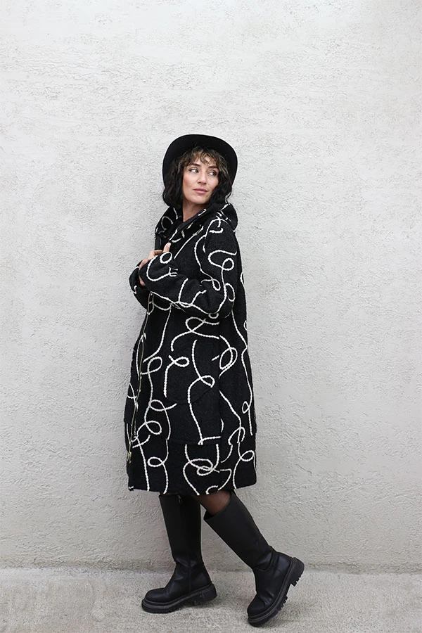 SUZİNELİ KAPŞONLU UZUN HIRKA KAP