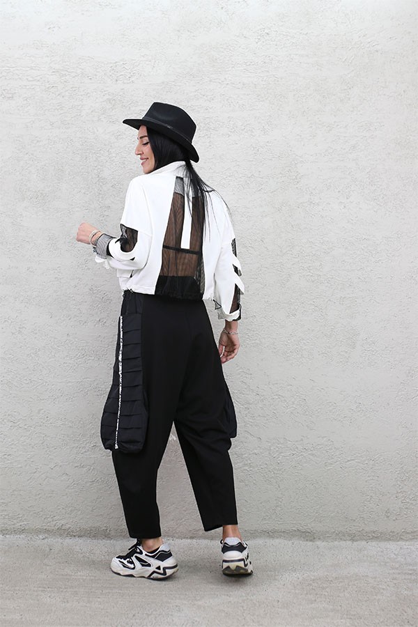 DRAPE CEPLİ ŞALVAR SİYAH
