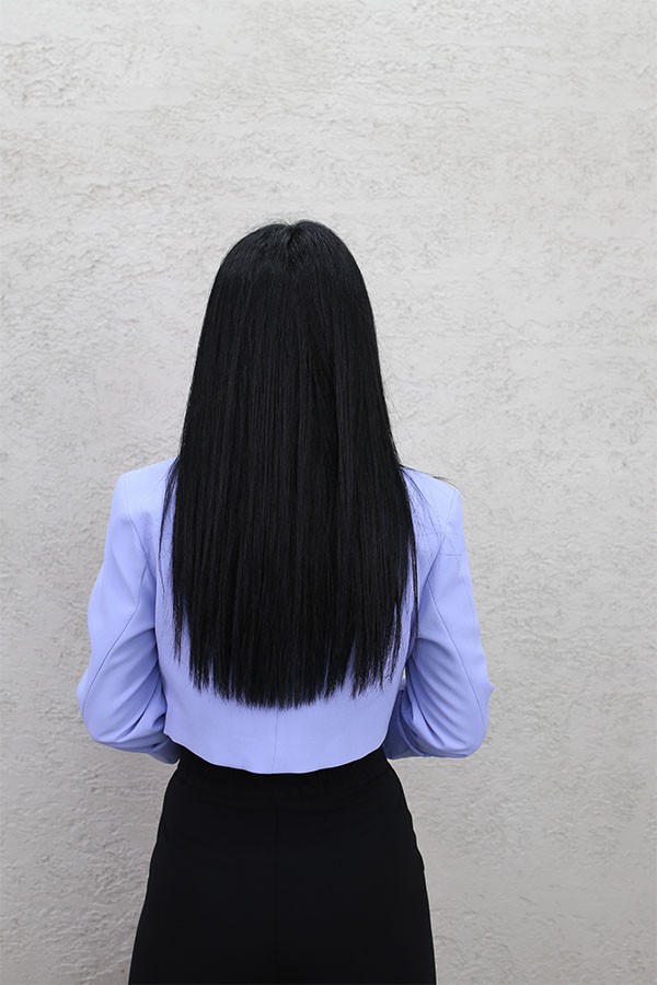 FERMUARLI CROP CEKET MAVİ