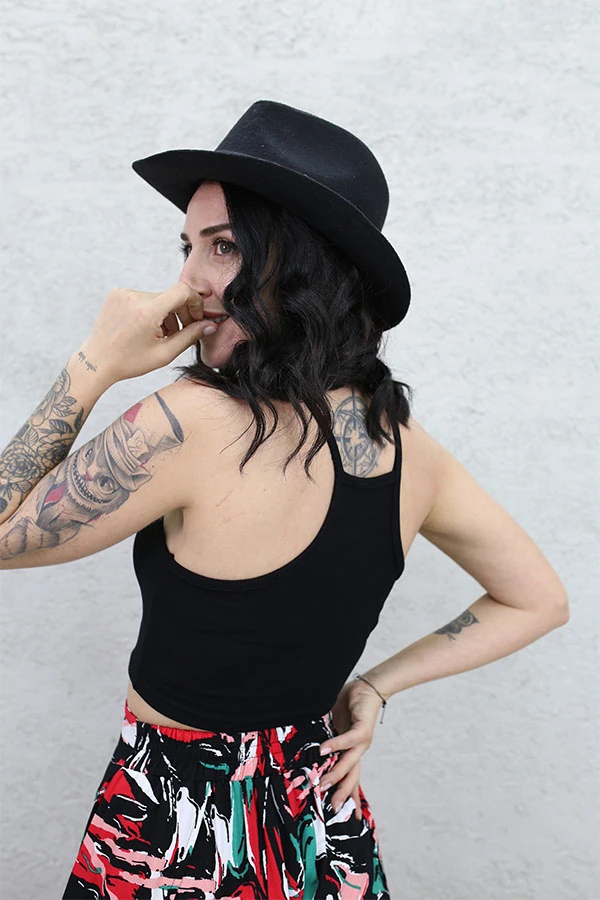 TWST CROP ATLET SİYAH