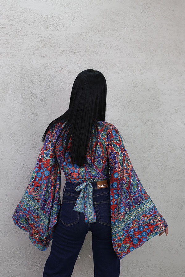 DESENLİ BOLERO LACİVERT