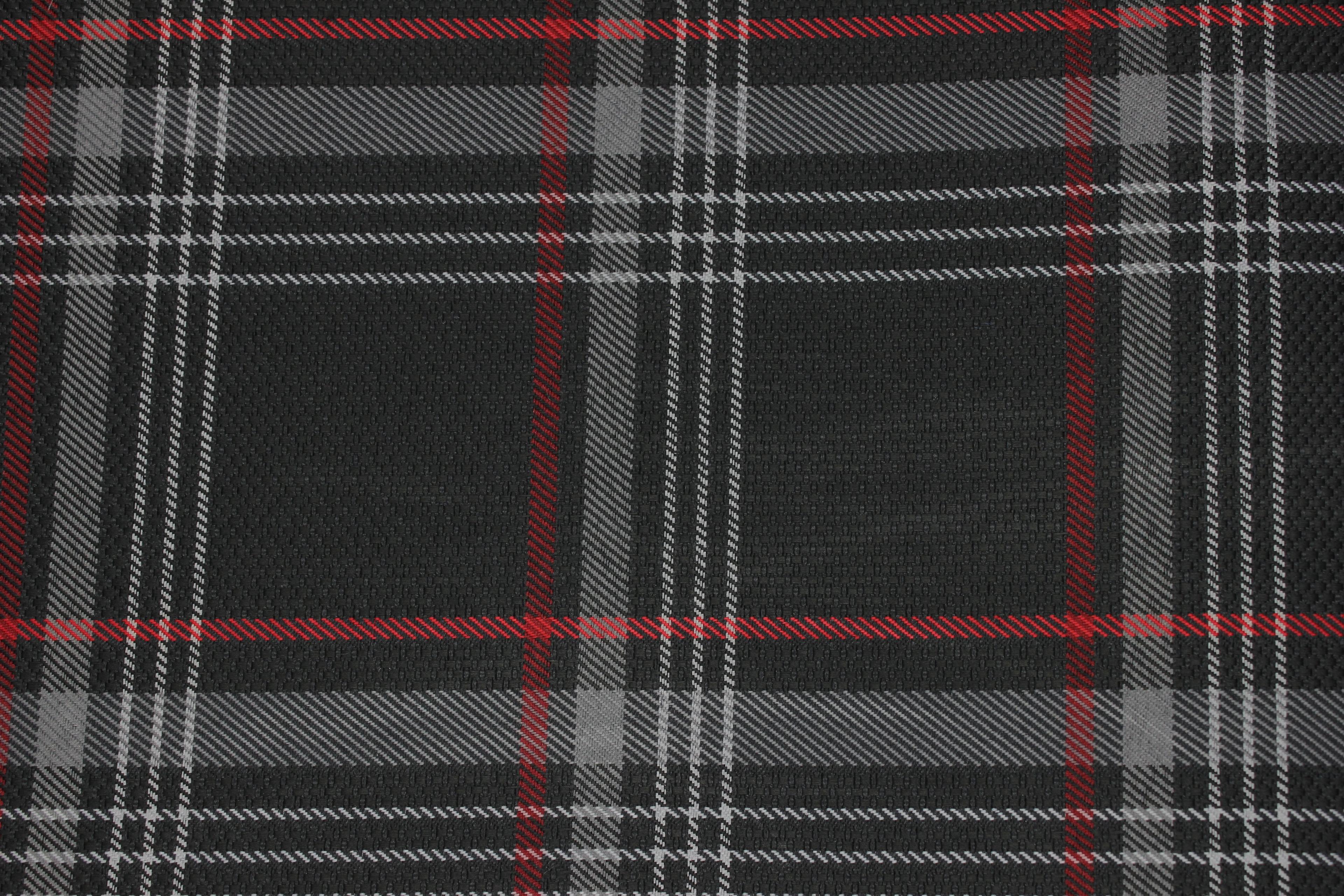 GTI Red Plaid Car Upholstery Fabric - VW Golf MK7- 3.5mm Comfort Foam - 59" - 150CM - Tartan Chic - Ideal for Seat, Interior, Automobile