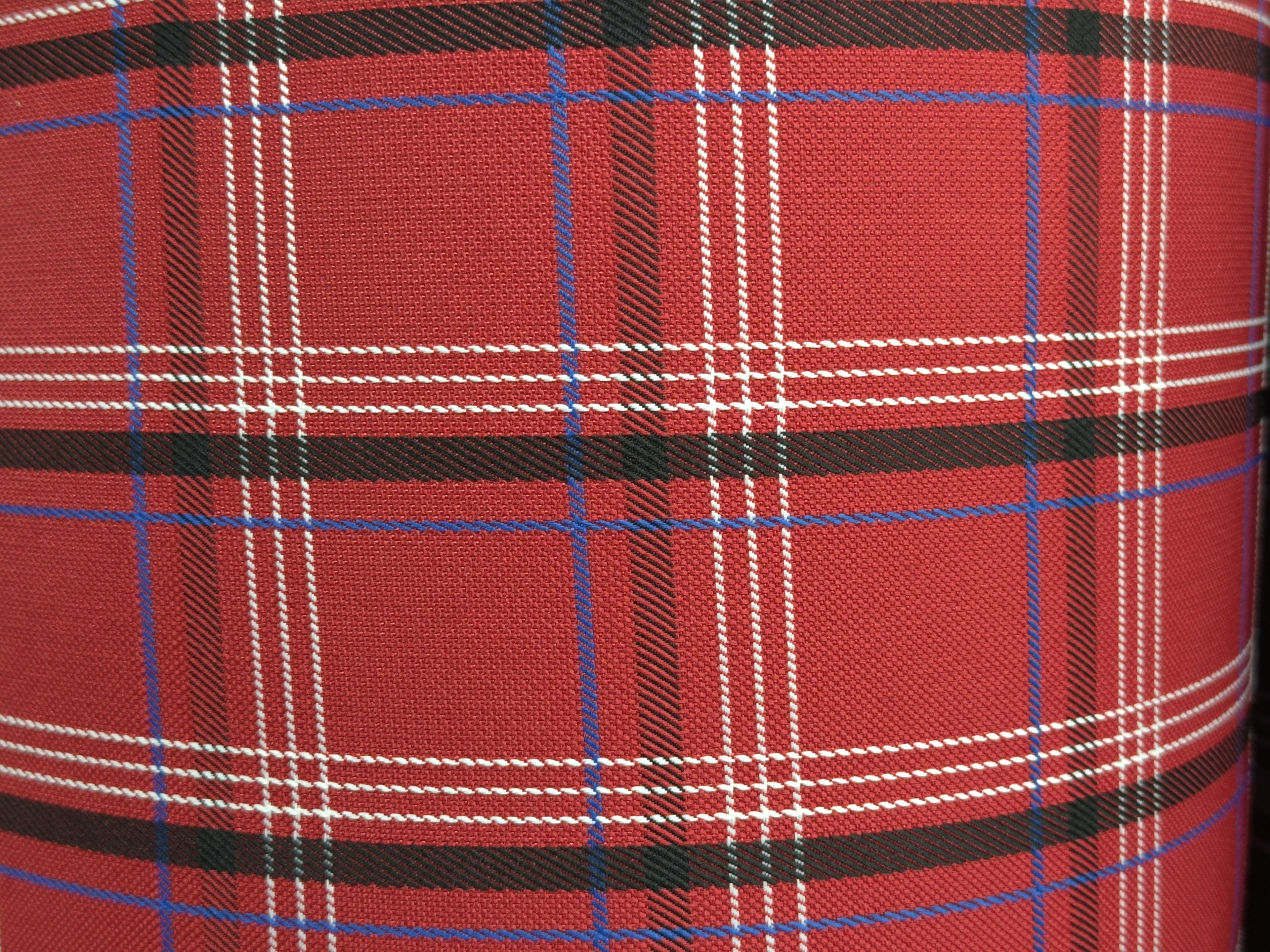 GTI Red Blue Plaid Car Upholstery Fabric - VW Golf MK7- 3.5mm Comfort Foam - 59" - 150CM - Tartan Chic - Ideal for Seat, Interior, Automobile