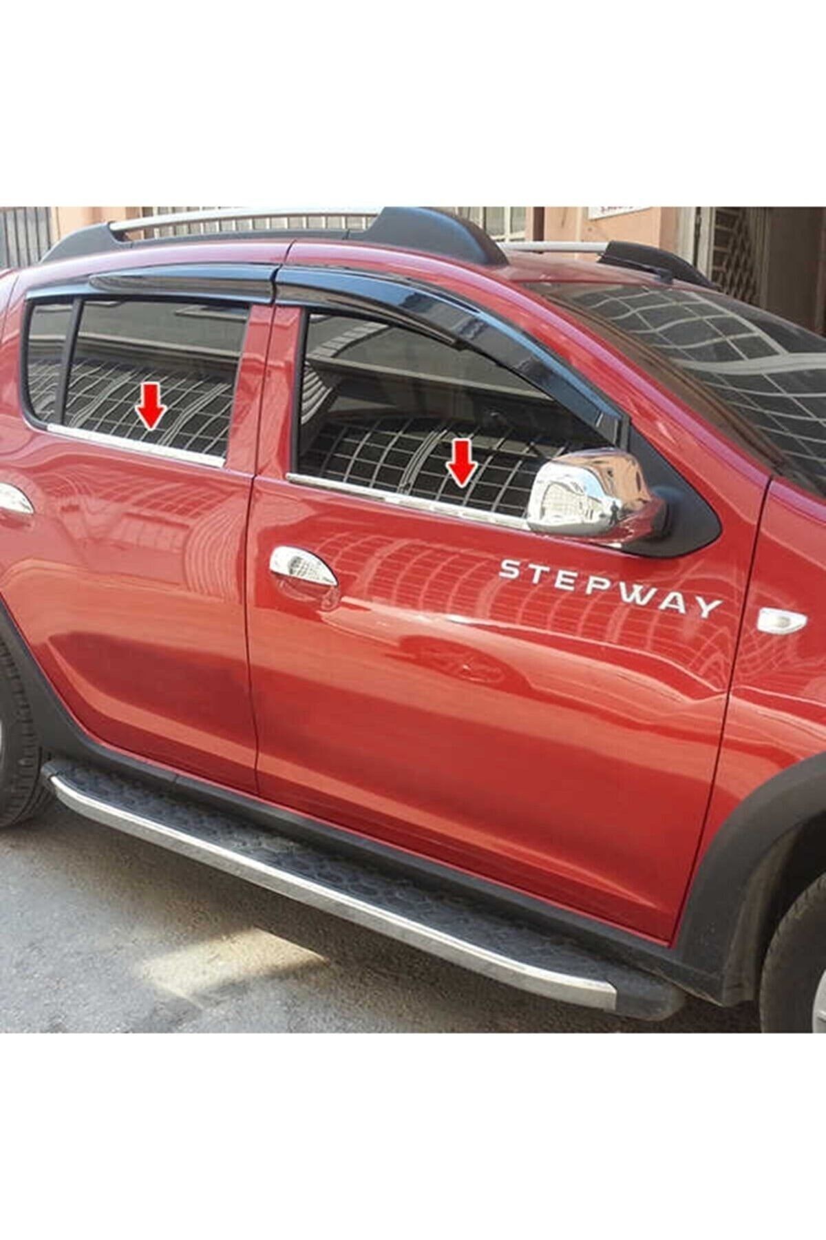 Dacia Sandero Stepway Cam Çıtası 2012 ve Üzeri 4 Parça Paslanmaz Çelik