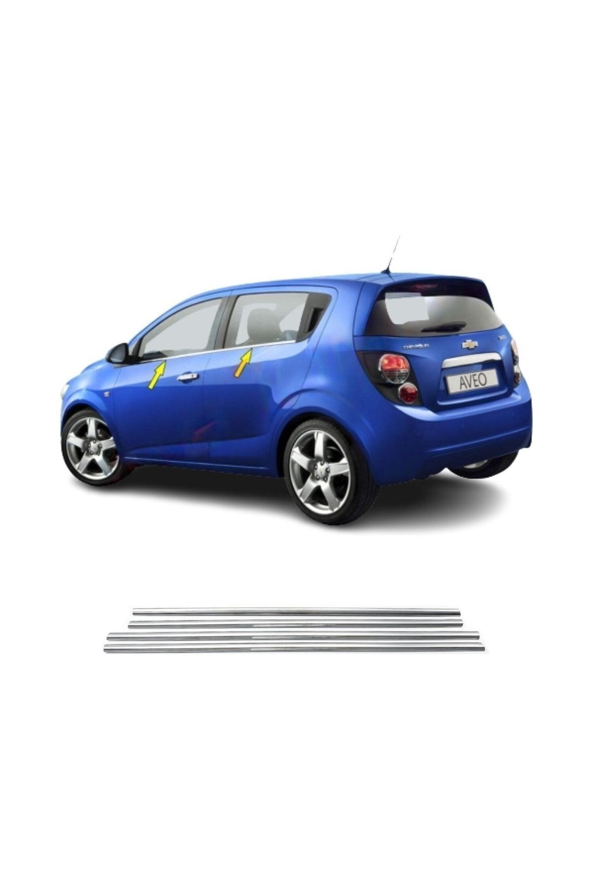 Chevrolet Aveo Sedan Cam Çıtası 2012 ve Üzeri 4 Parça Paslanmaz Çelik