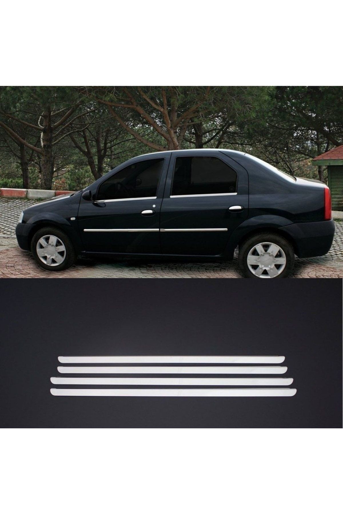 Dacia Logan Cam Çıtası 2005-2008 4 Parça Paslanmaz Çelik