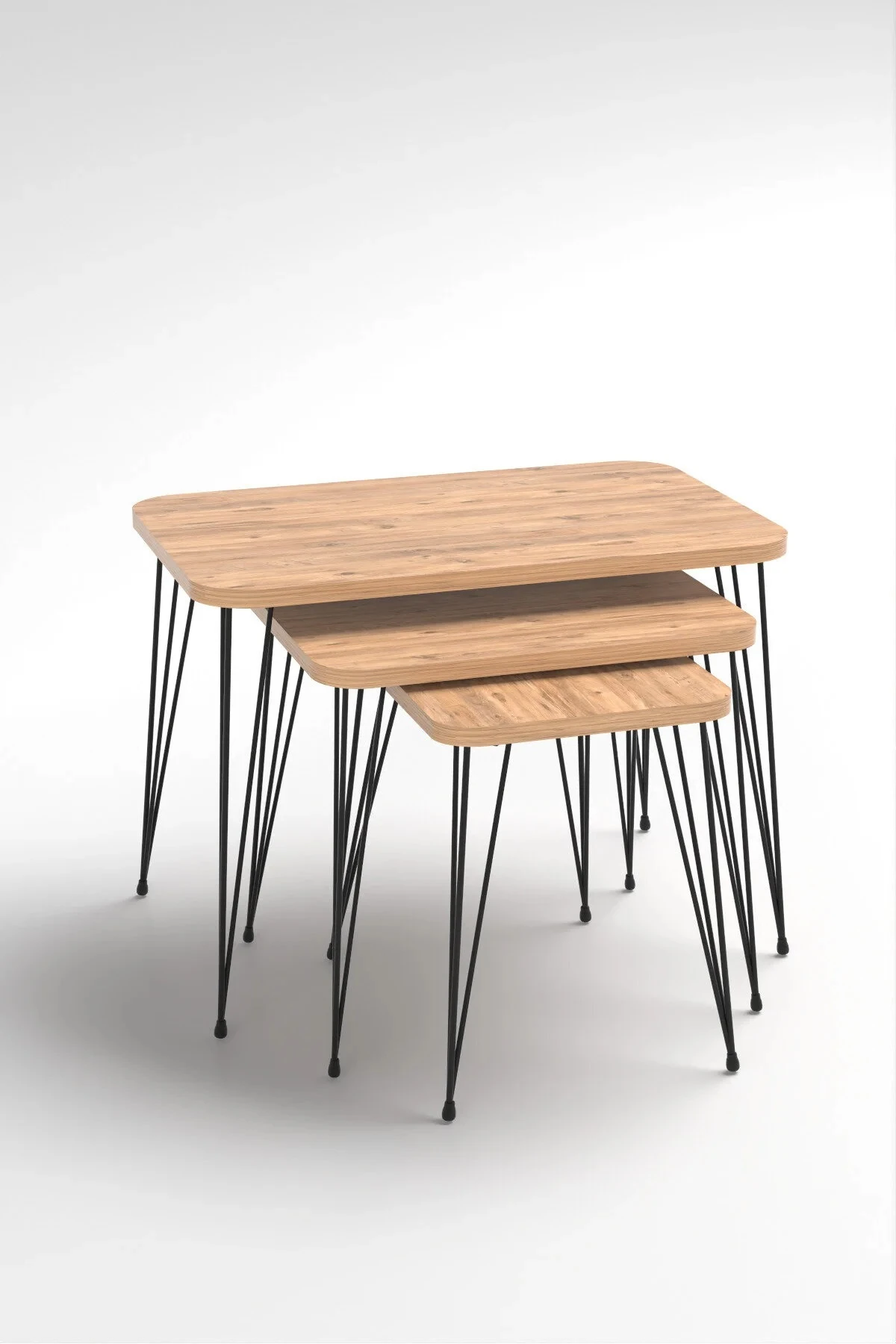 Zigon Sehpa Tel Ayak 3lü Zigon Sehpa Dikdörtgen