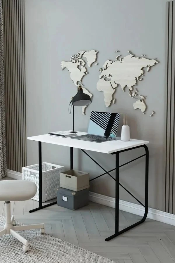 Metal Çalışma Masası Laptop Bilgisayar Masası Ofis Masası 60x100 Cm - Beyaz