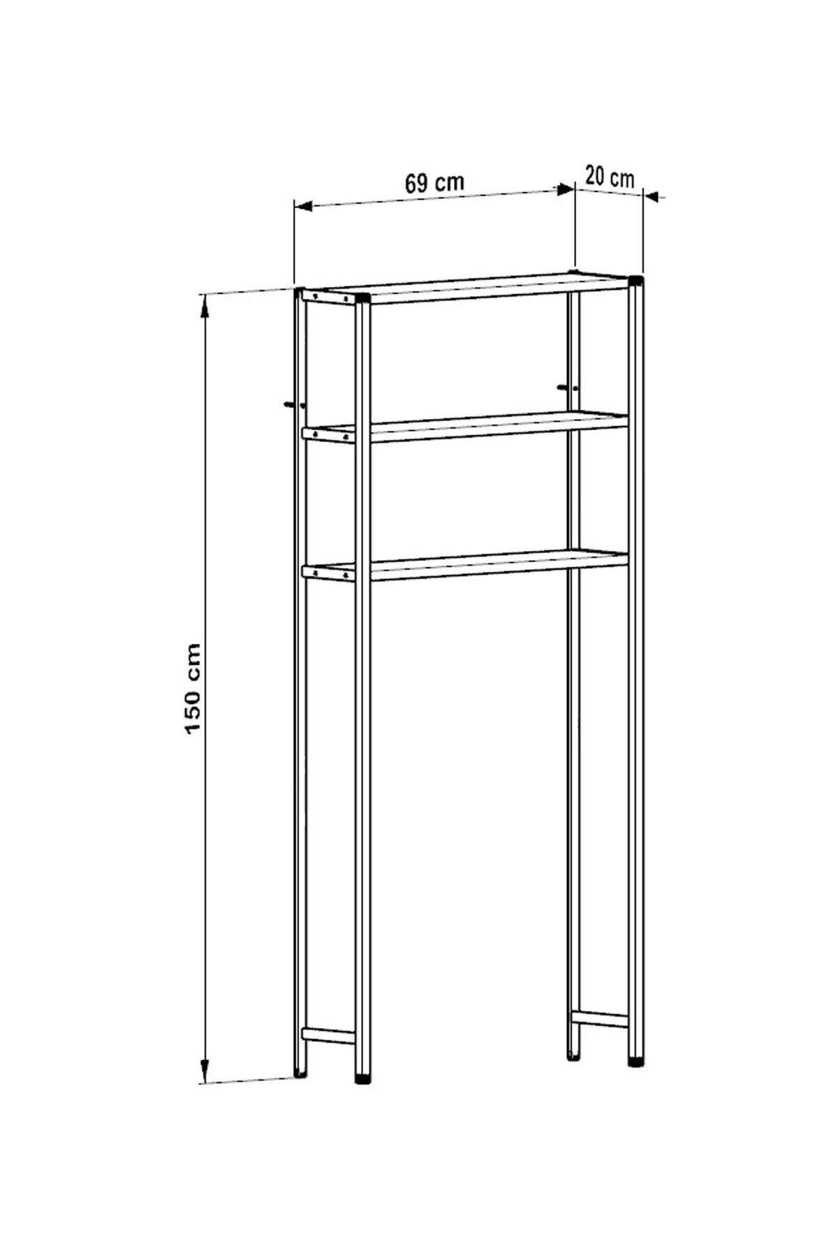 Çamaşır Makinesi Üstü Düzenleyici Banyo Rafı Makina Üstü Çok Amaçlı Dolap