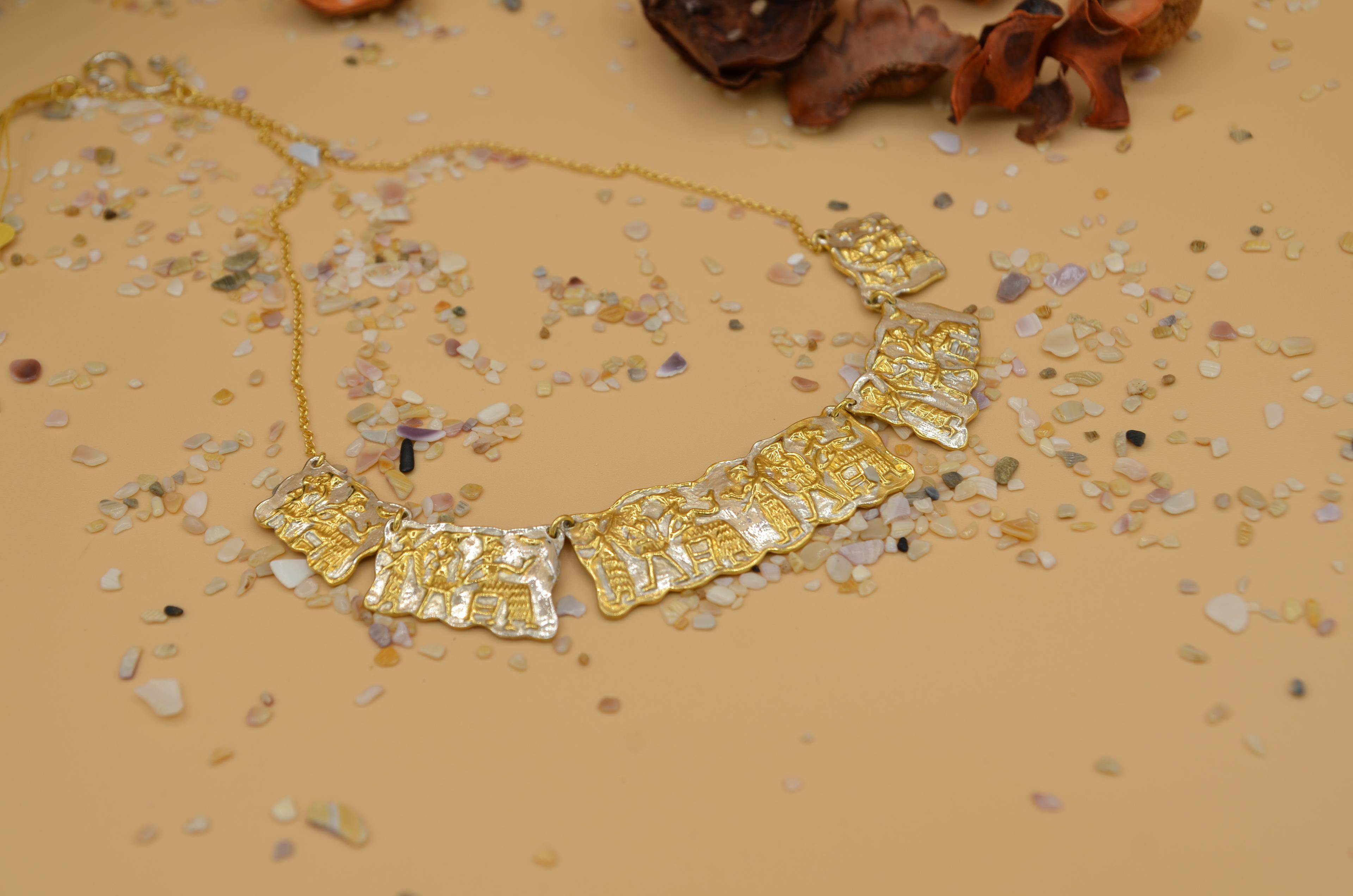 SİLİNDİR MÜHÜR KOLYE GOLD & WHİTE