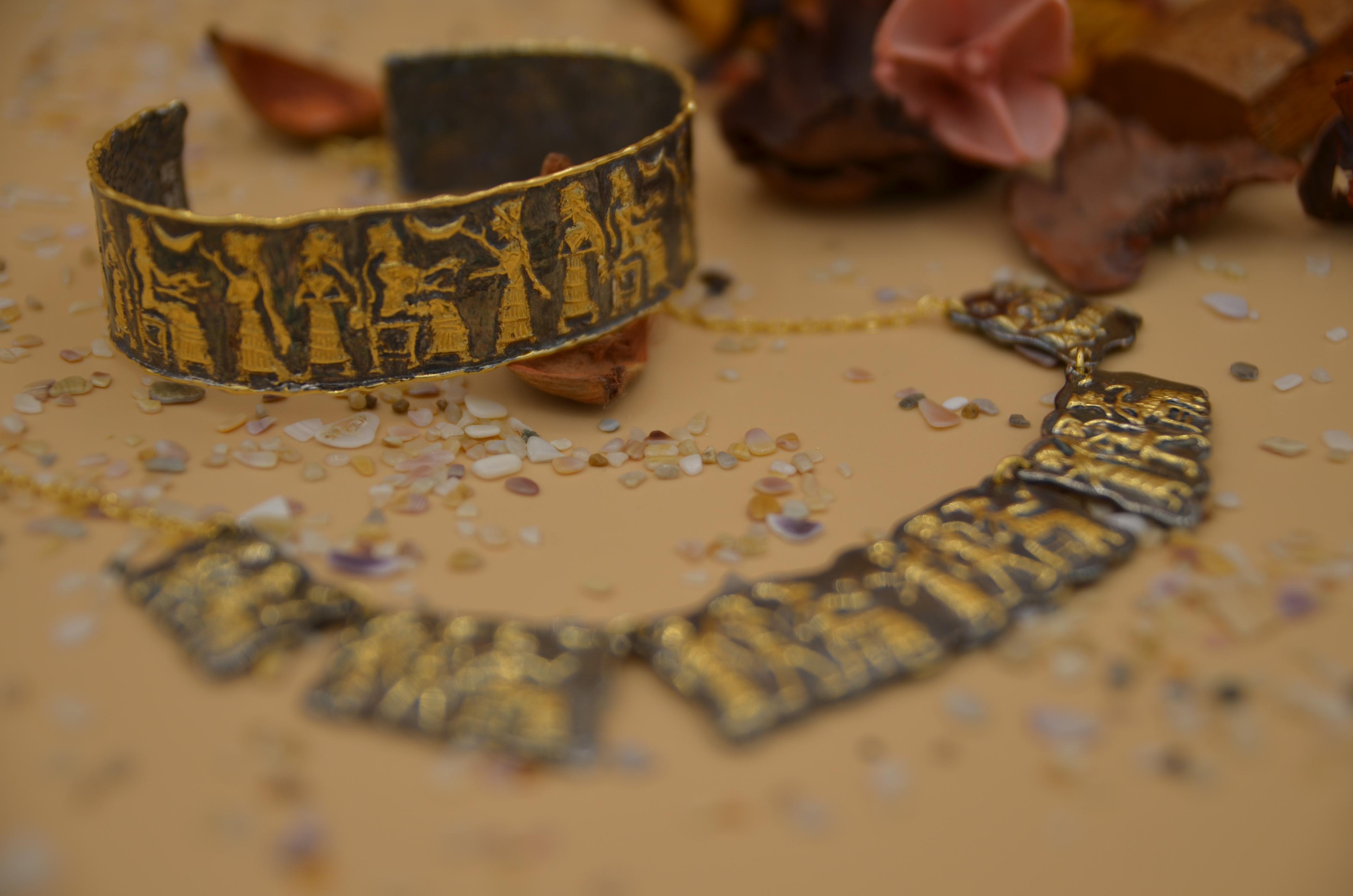  SİLİNDİR MÜHÜR KOLYE  GOLD &BLACK