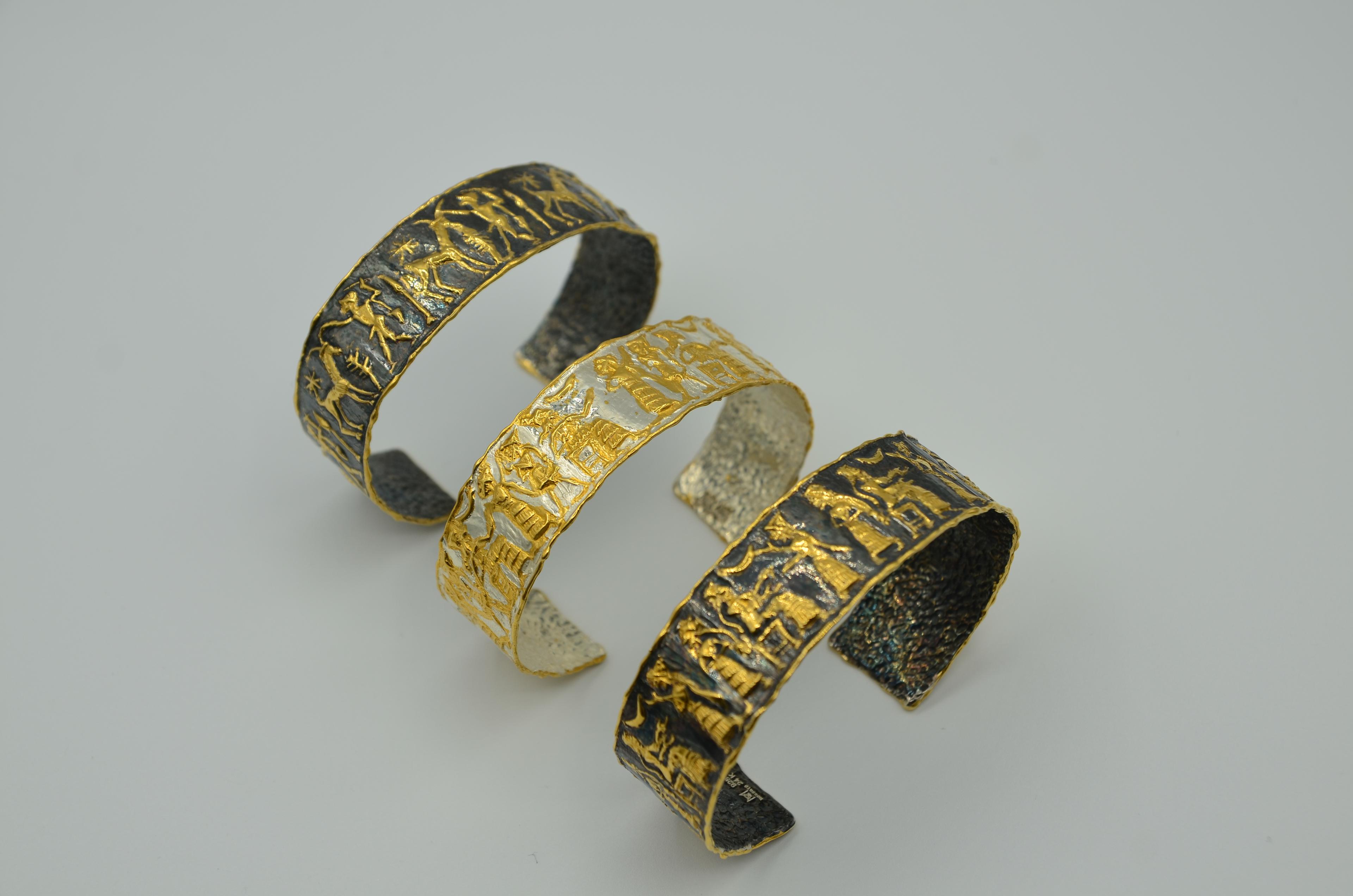 SİLİNDİR MÜHÜR BİLEZİK  GOLD& BLACK