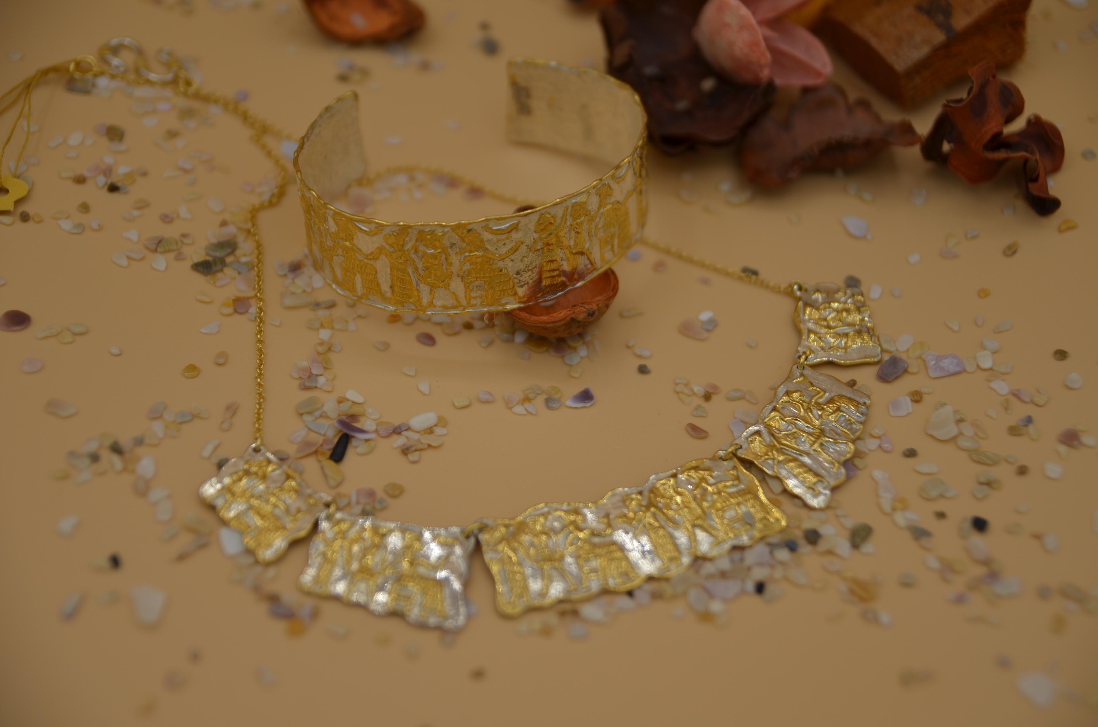 SİLİNDİR MÜHÜR KOLYE GOLD & WHİTE