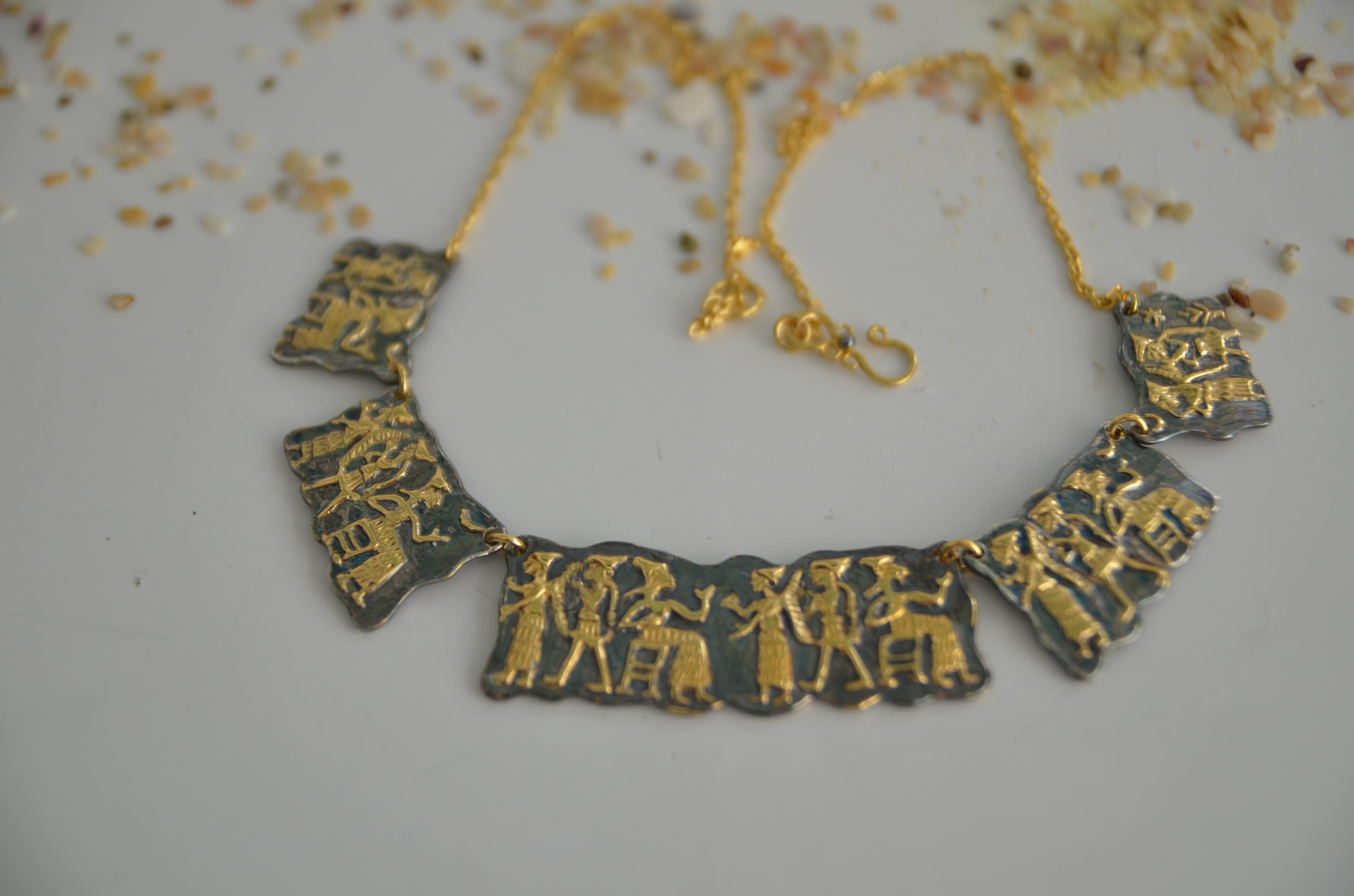  SİLİNDİR MÜHÜR KOLYE  GOLD &BLACK