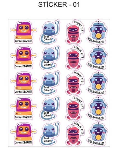 Robot Sticker Serisi