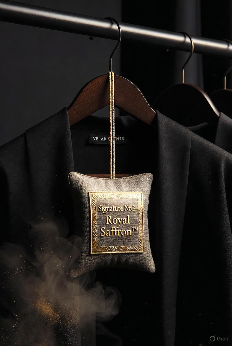 Signature No.2 - Royal Saffron™ I Otomobil, Araç & Ev, Ortam Kokusu I Tılsım Kese Deri Askılık 