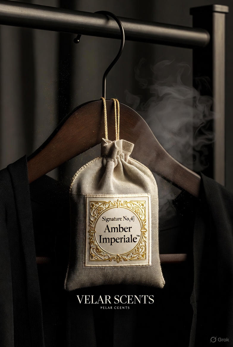 Signature No.4 - Amber Imperiale™ I Otomobil, Araç & Ev, Ortam Kokusu I Tılsım Kese Deri Askılık 