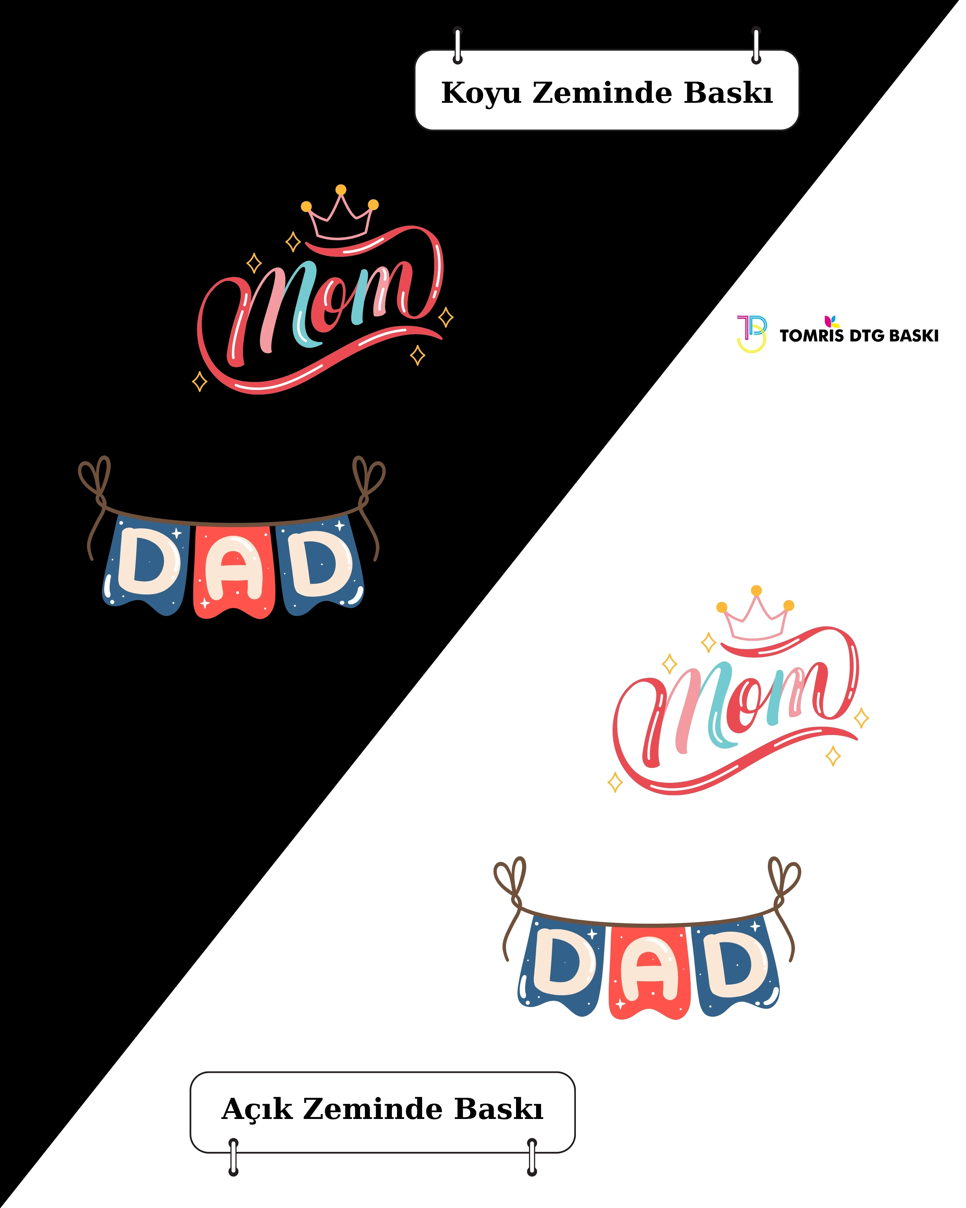 Anne-Baba Tişört | Mom-Dad | Aile Kombini