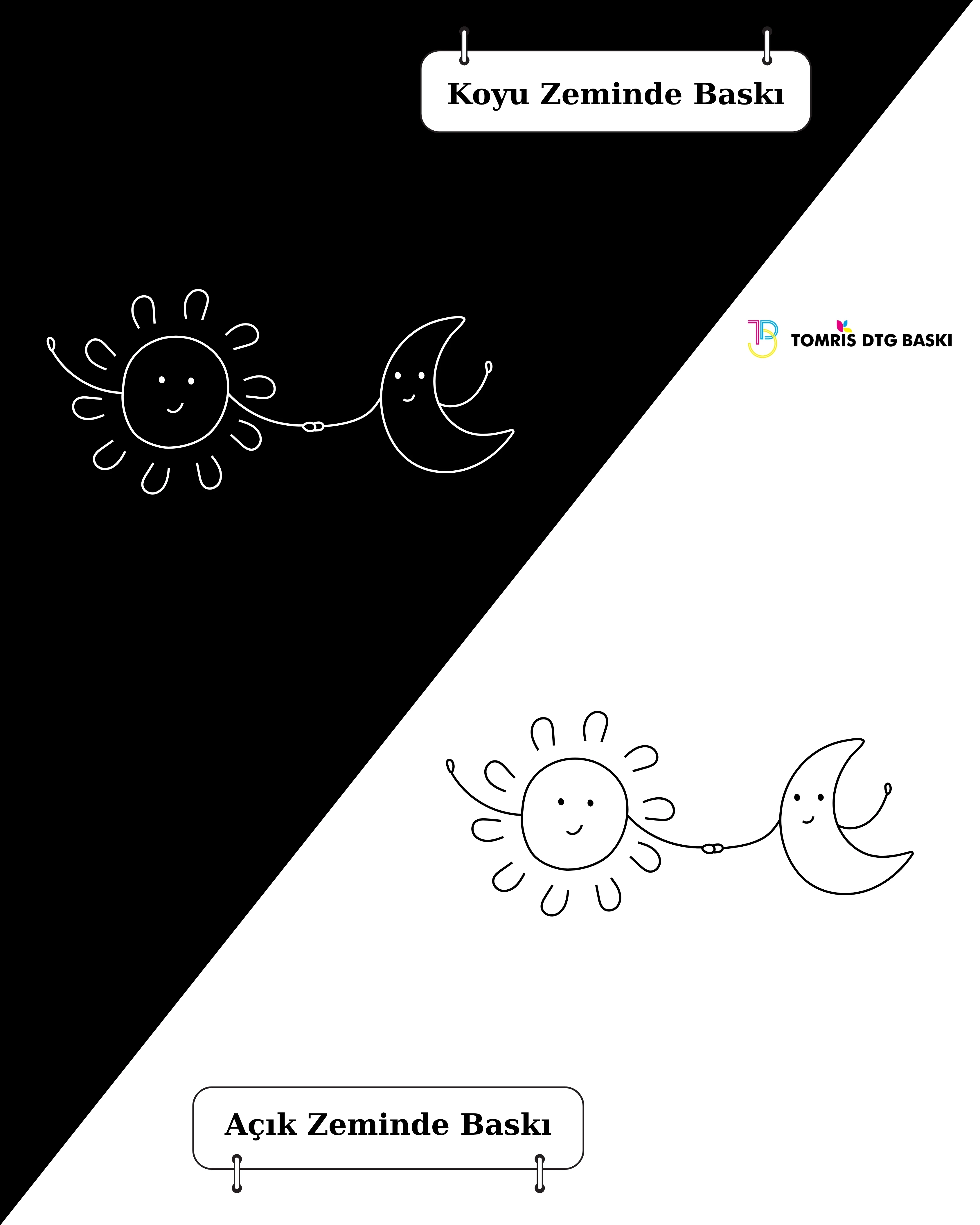 Ay Güneş Baskılı