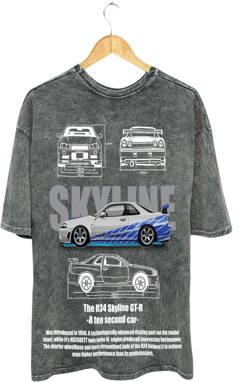 SKLYLINE GTR34 PAUKLU T-SHİRT