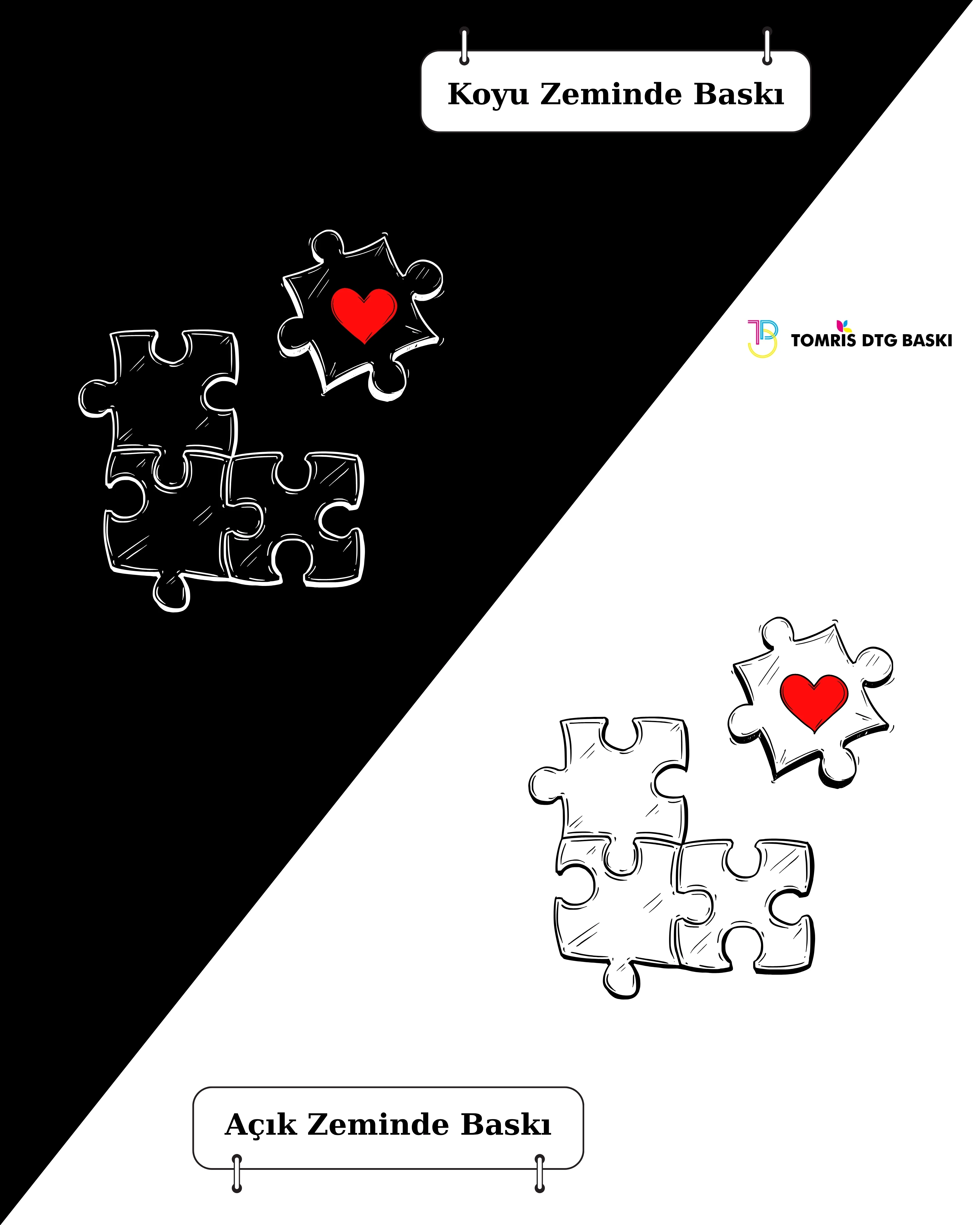 Yapbozlu Çift Tişörtü