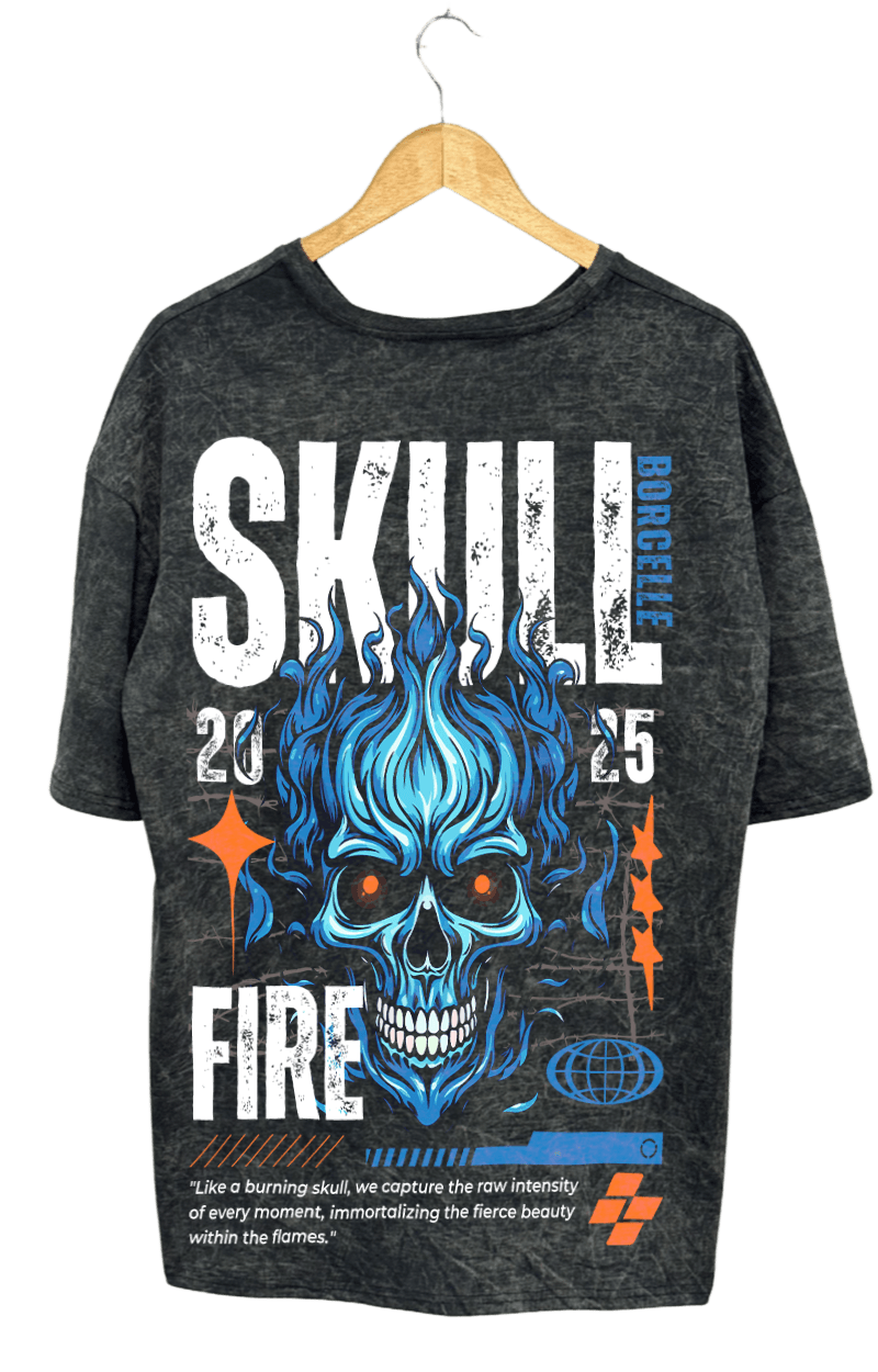 SKULL PAMUKLU T-SHİRT
