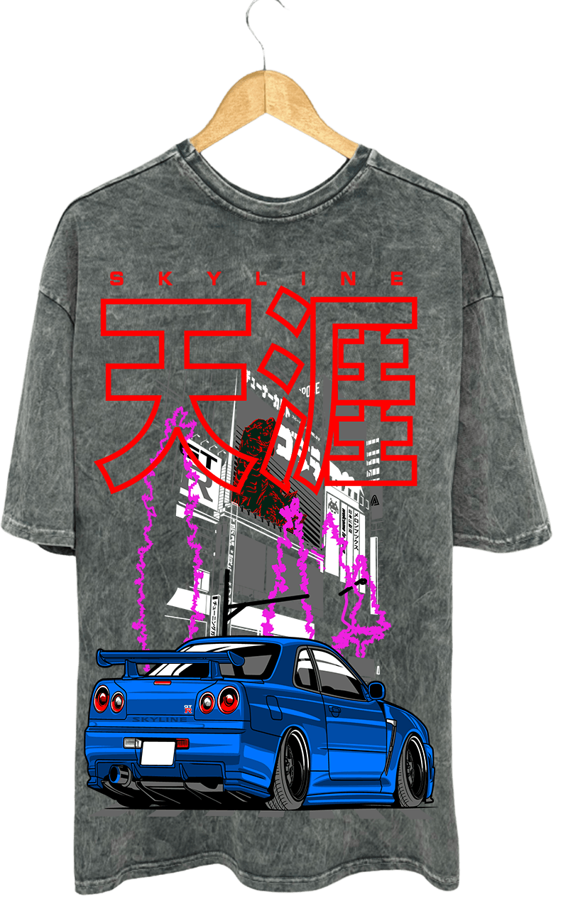 SKLYLINE GTR PAMUKLU T-SHİRT