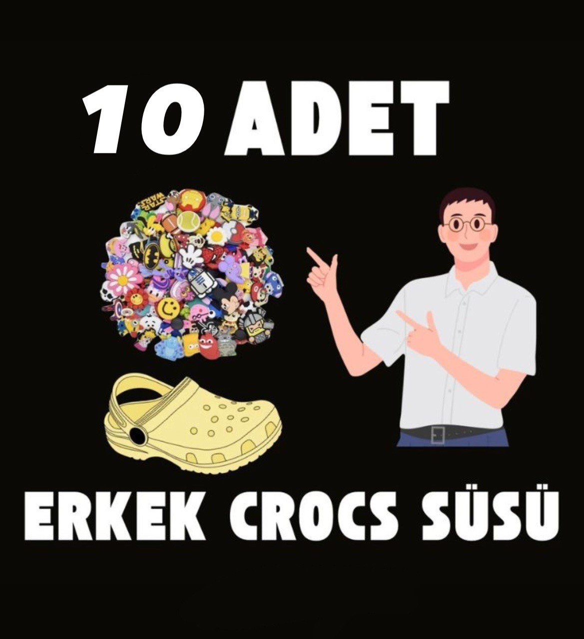 Jibbitz Erkek 10 Adet