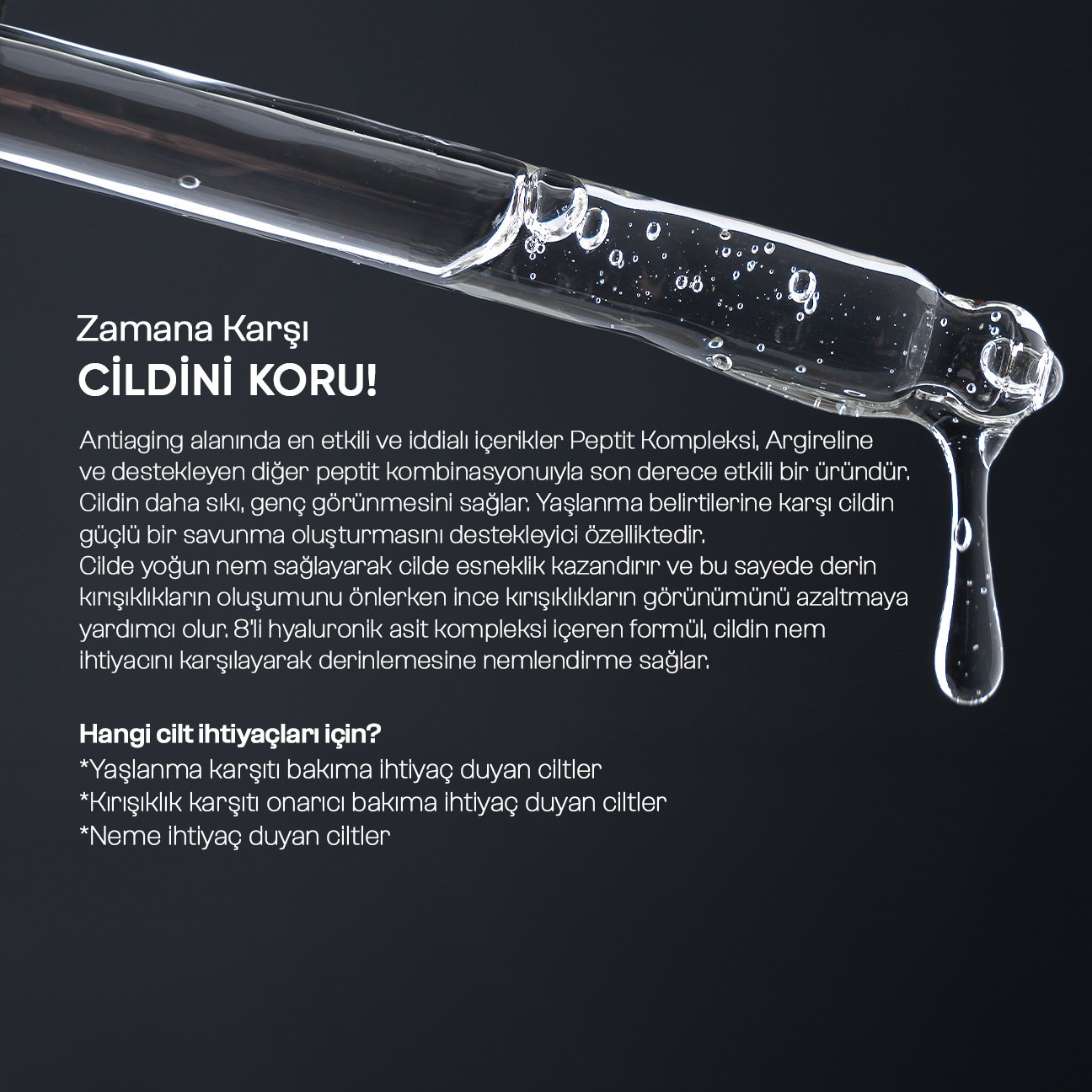 Yaşlanma Karşıtı Cilt Bakım Serumu 30 Ml - Anti-Aging, Cilt Yenileyici ve Onarıcı Peptit