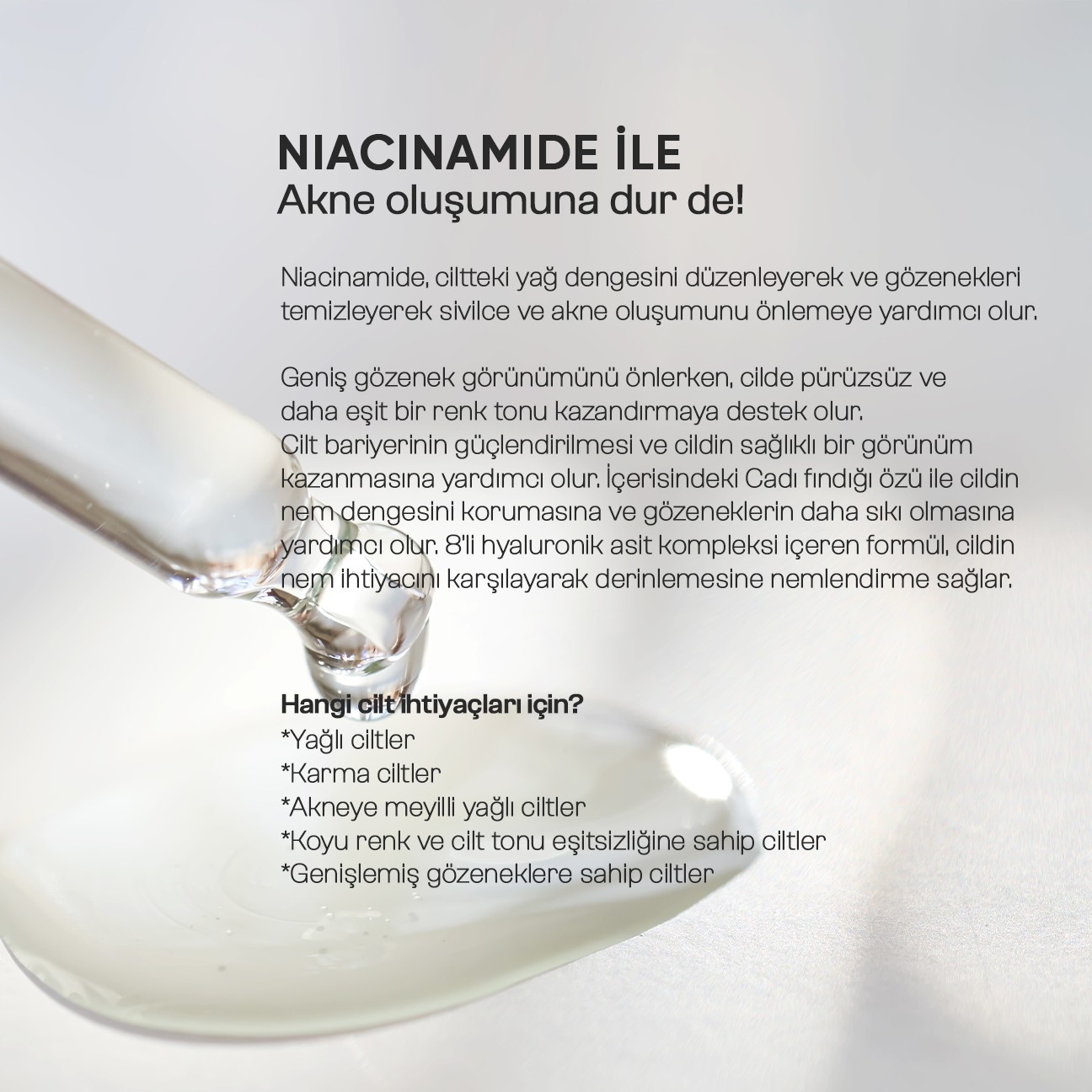 Niacinamide Serum 30 Ml - Sebum Dengeleyici, Gözenek, Sivilce ve Siyah Nokta Karşıtı