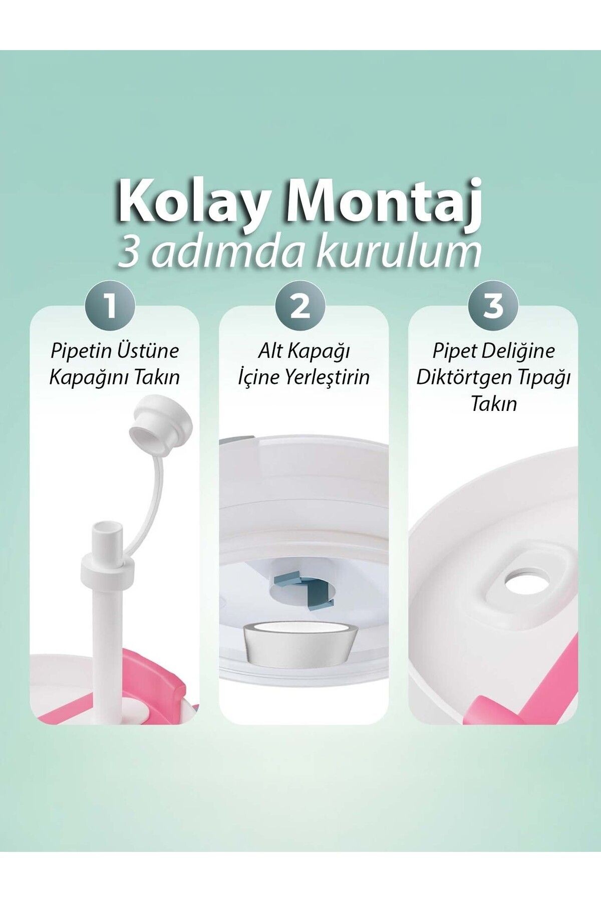 Quencher Dökülmeye Önleyici Sızdırmaz 3'lü Set