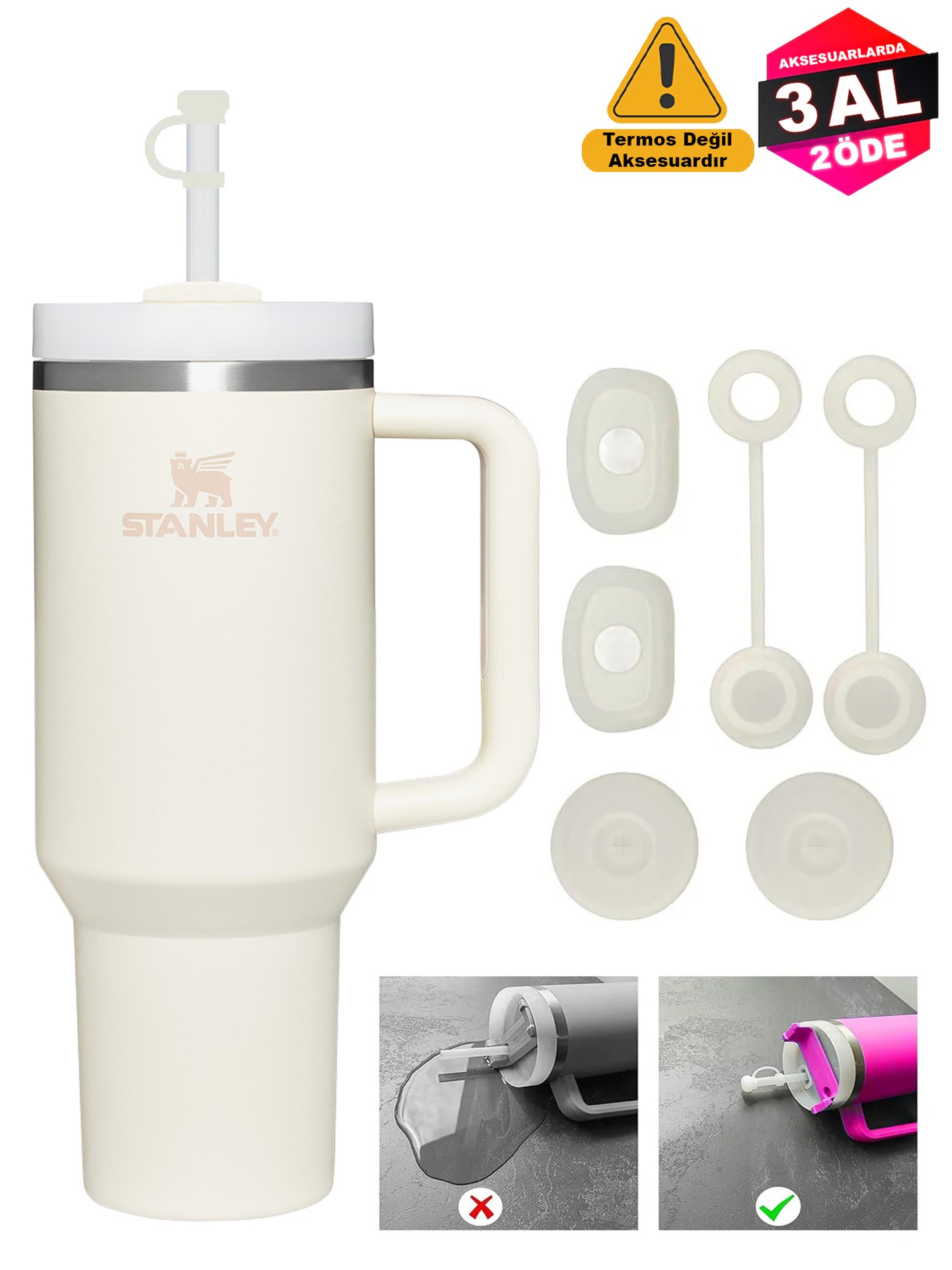 Stanley Quencher Dökülmeye Önleyici Sızdırmaz 3'lü Set