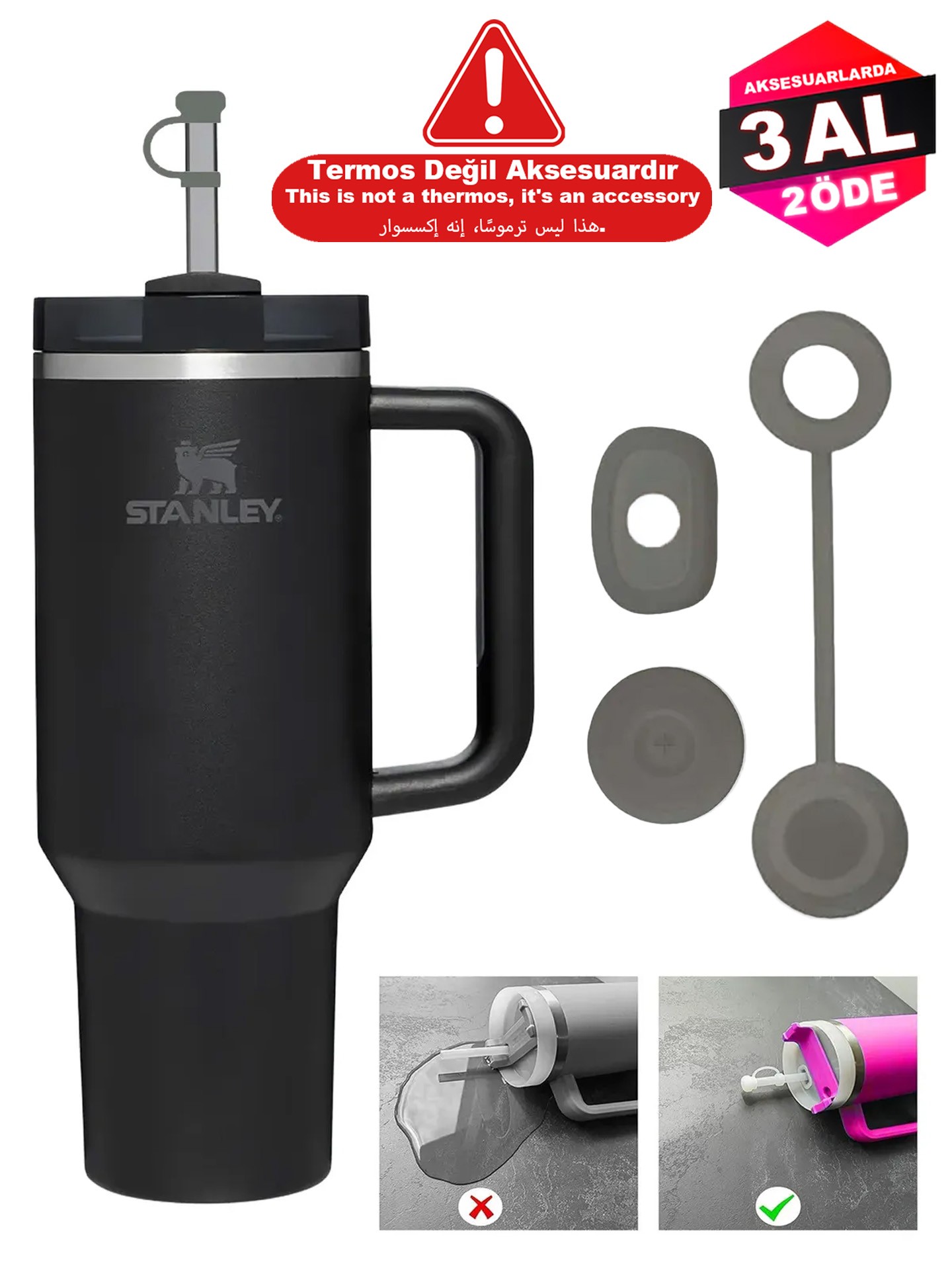 Stanley Quencher Dökülmeye Önleyici Sızdırmaz 3'lü Set